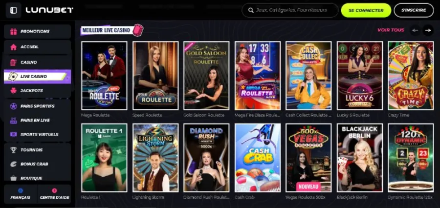 Live Casino Lunubet