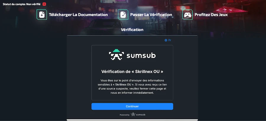 inscription casinozer étape 5