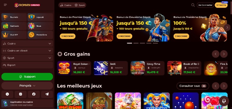 d'accueil roman casino