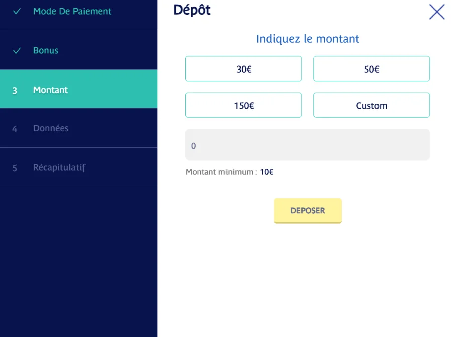 Faire un dépôt sur Prince Ali étape 4