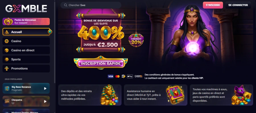 inscription étape 1 gxmble casino
