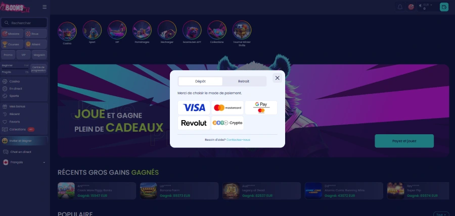 capture d'écran de l'étape 5 pour s'inscrire sur boomsbet