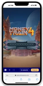 Interface de SlotExpress sur Iphone