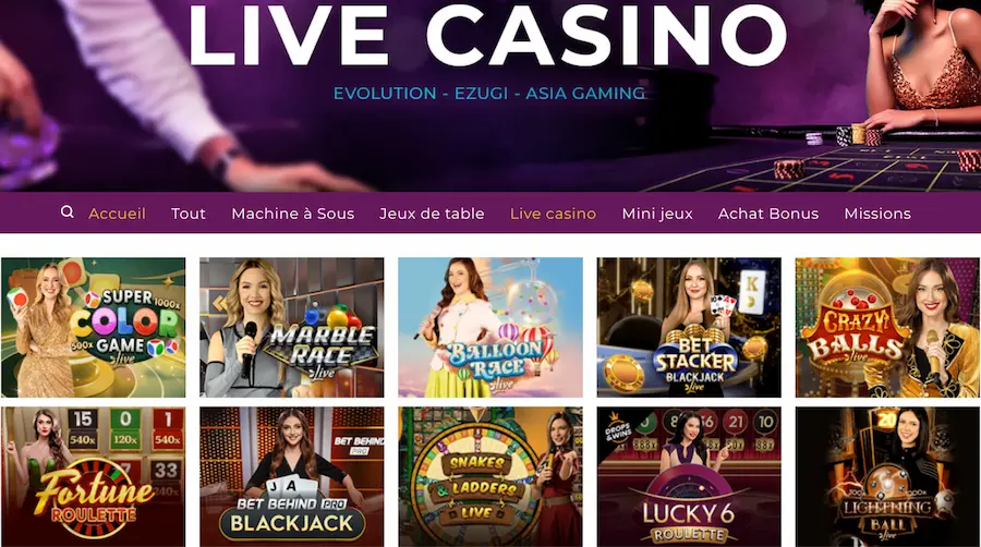 jeux en direct Magical Spin