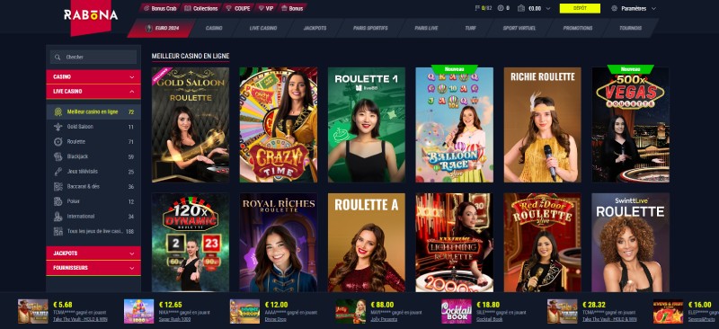 rabona casino une expérience immersive avec de vrais croupiers