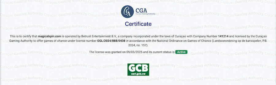 licence Magical Spin