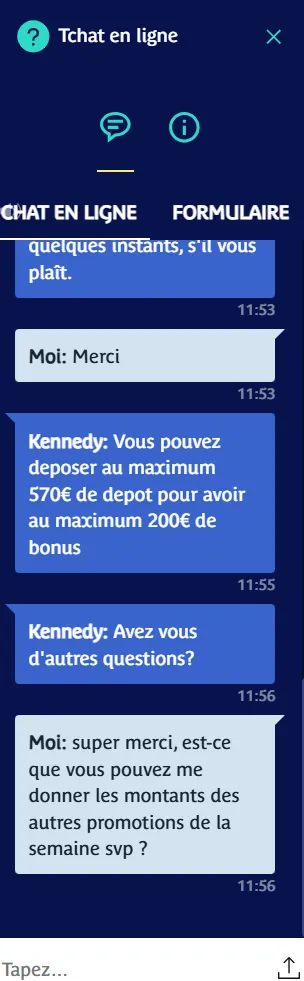 Echange avec le service client de Prince Ali