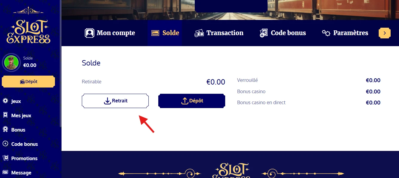 retrait slot express étape 3
