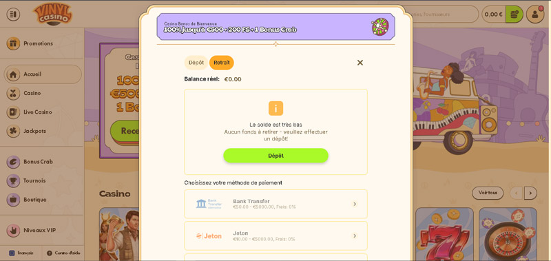 retrait vinyl casino