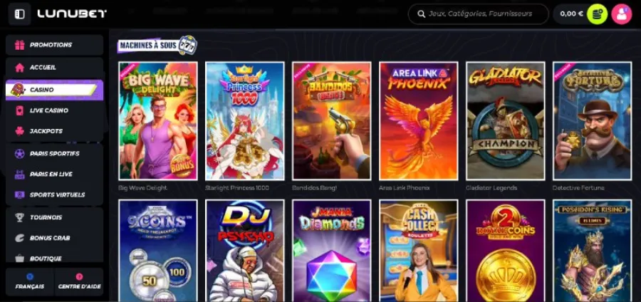 Machines à sous Lunubet