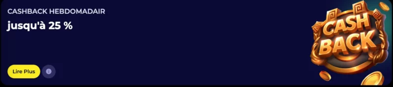 Offre de cashback hedomadaiire sur Nyxbets Casino