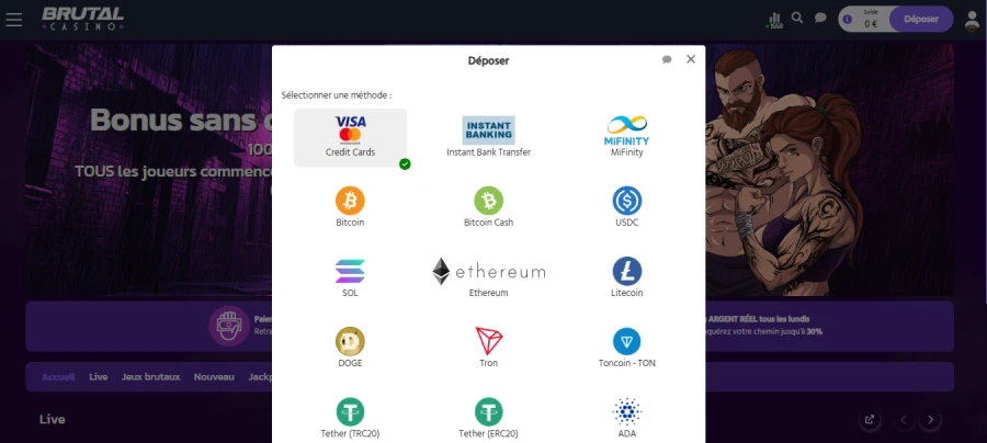 dépôt brutal casino étape 2