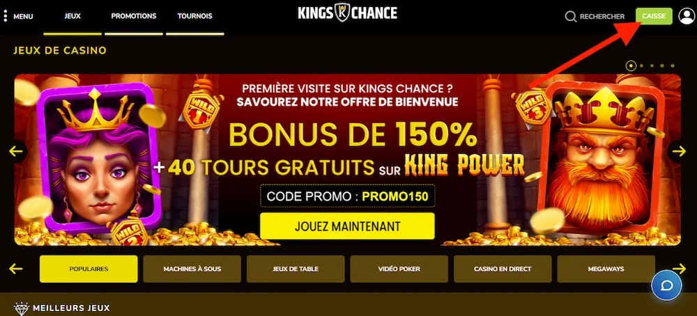 dépôt kings chance étape 1