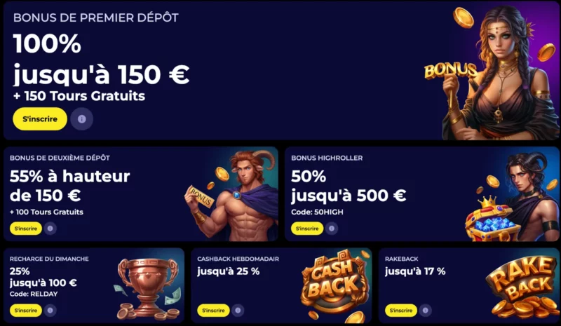 Le pack de bienvenue en détail sur Nyxbets Casino