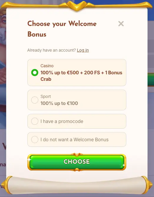 Inscription BetHall étape 2