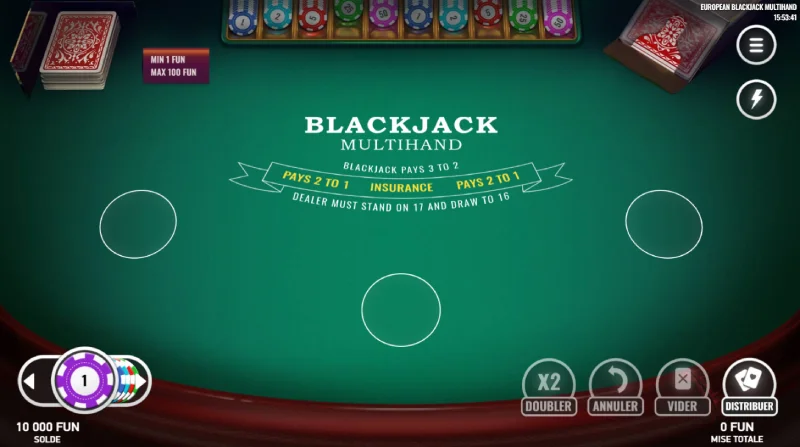 European Blackjack Multihand sur Brutal Casino