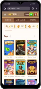 Interface BetHall Galaxy A12