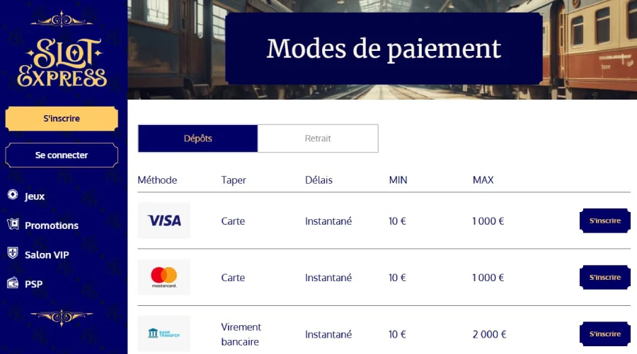 Inscription étape 4 SlotExpress