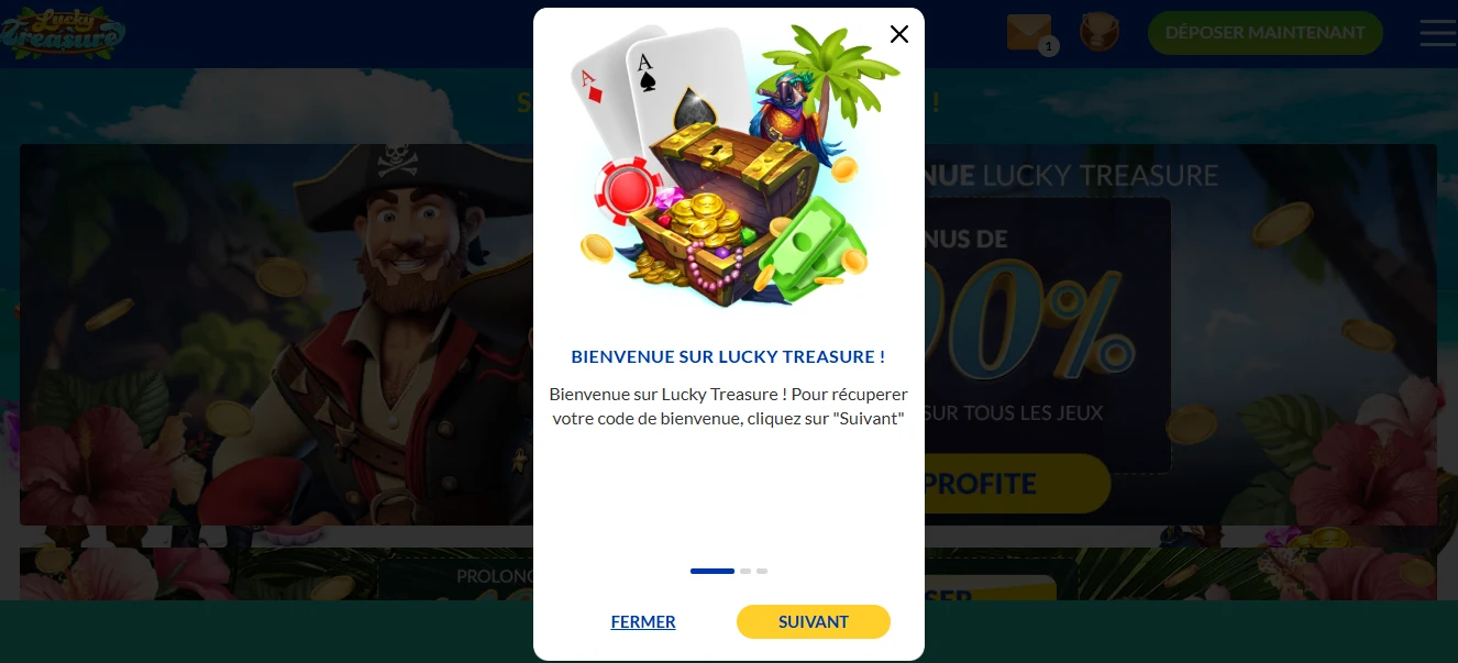 inscription lucky treasure étape 5