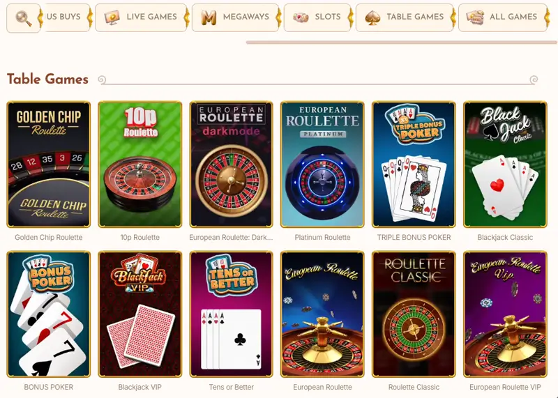 Jeux de table BetHall