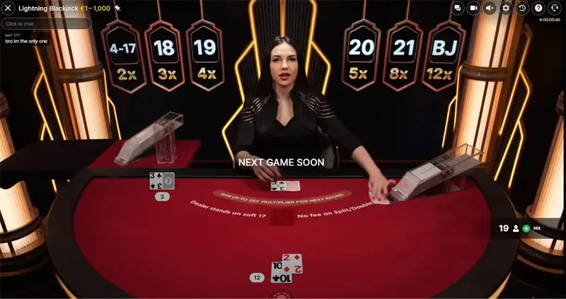 Lightning Blackjack sur Kyngs Casino