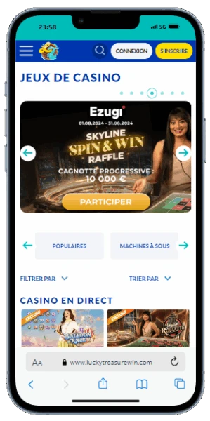 lucky treasure casino version mobile