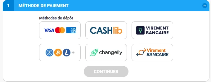 méthodes de paiement kings chance