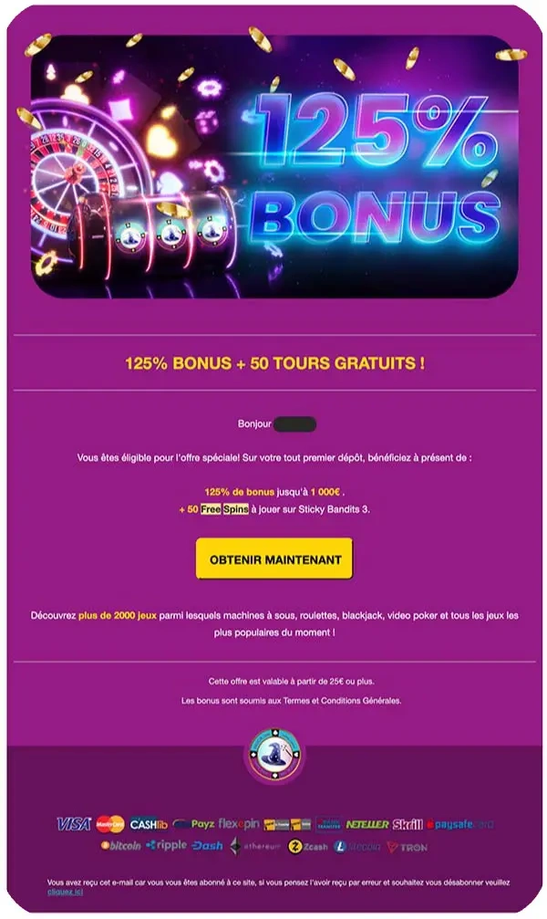 newsletter free spins sur magical spin