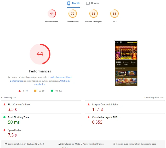 performances mobiles kings chance