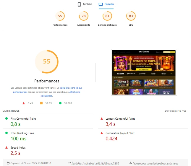 performances pc kings chance