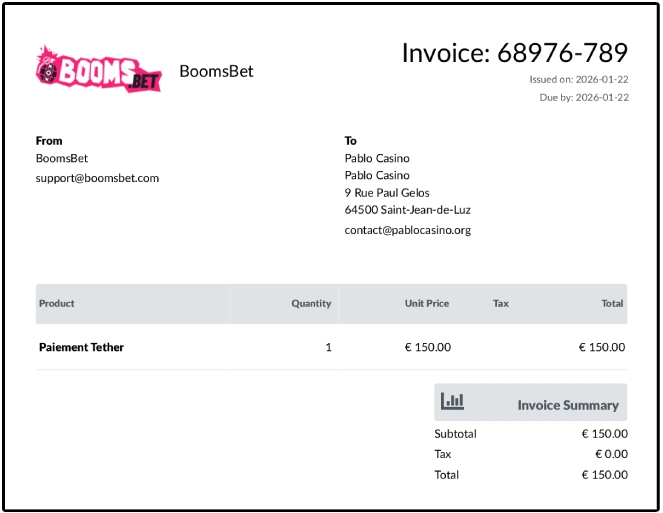 preuve de retrait boomsbet