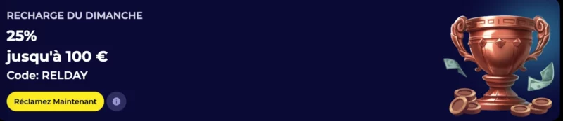 Recharge du dimanche sur Nyxbets Casino