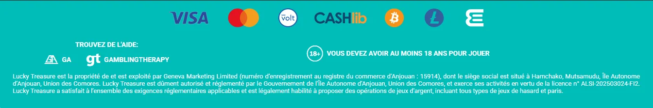 sécurité et fiabilité lucky treasure