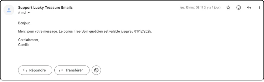 service client lucky treasure