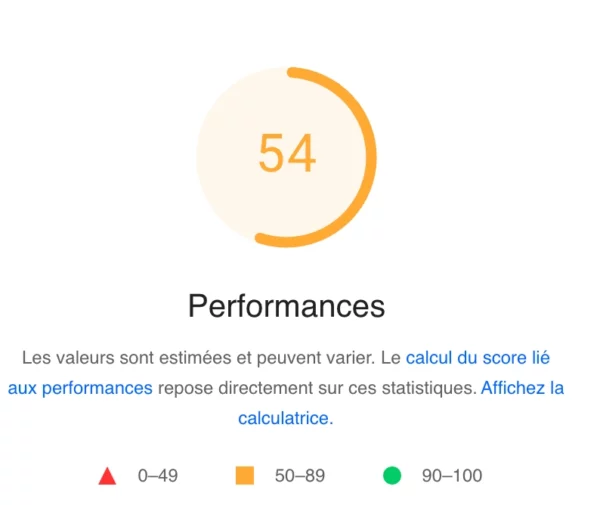 Test de chargement avec PageSpeed sur Nyxbets Casino