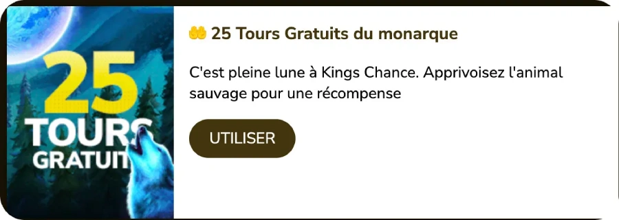 tours gratuits sur kings chance casino