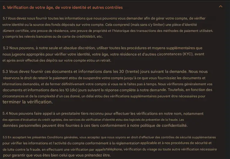 Vérification du compte sur BetHall