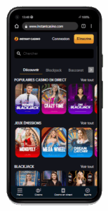 Version mobile Google Pixel Instant Casino