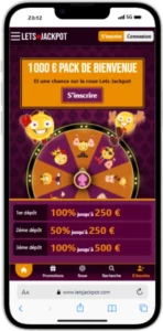 Version mobile Iphone Lets Jackpot
