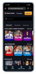 Version mobile Xiaomi Instant Casino