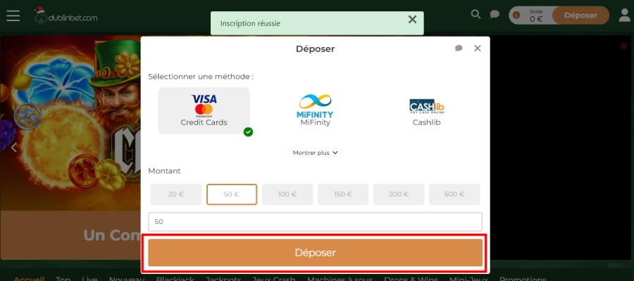 DublinBet Inscription étape4