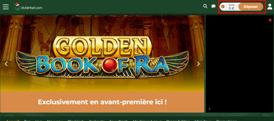 DublinBet dépôt étape1