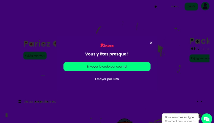 Inscription sur Zinkra étape4