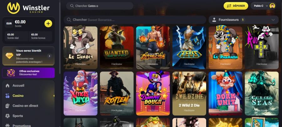 Machines à sous sur Winstler Casino