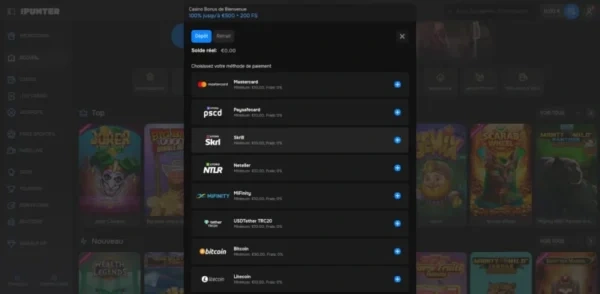Méthodes de dépôt sur MrPunter Casino