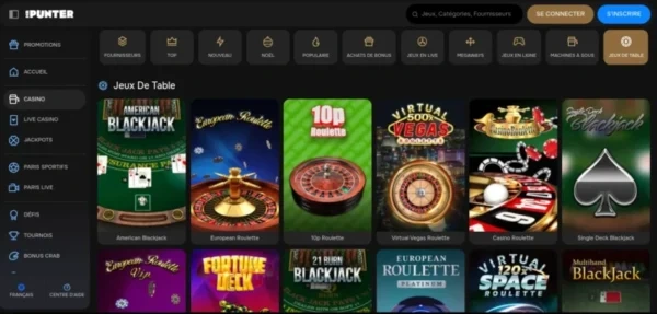 Pages des jeux de table sur MrPunter Casino