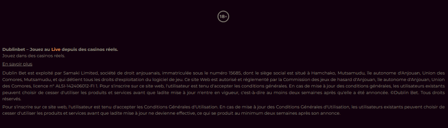 Sécurité & fiabilité de DublinBet