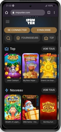 Test ergonomie de l'interface MrPunter Casino sur Xiaomi