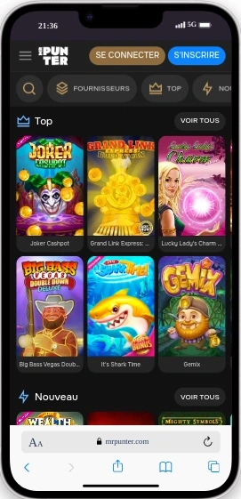 Test ergonomie de l'interface MrPunter Casino sur iPhone