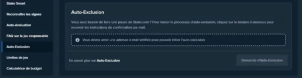 auto exclusion stake casino